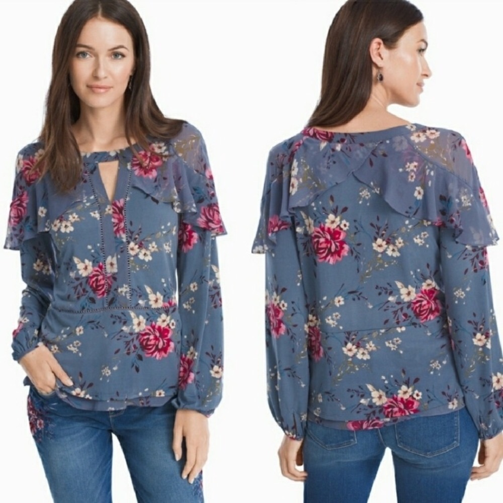 White House Black Market flowered blouse.